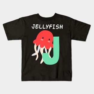 Jellyfish Alphabet J funny Kids T-Shirt